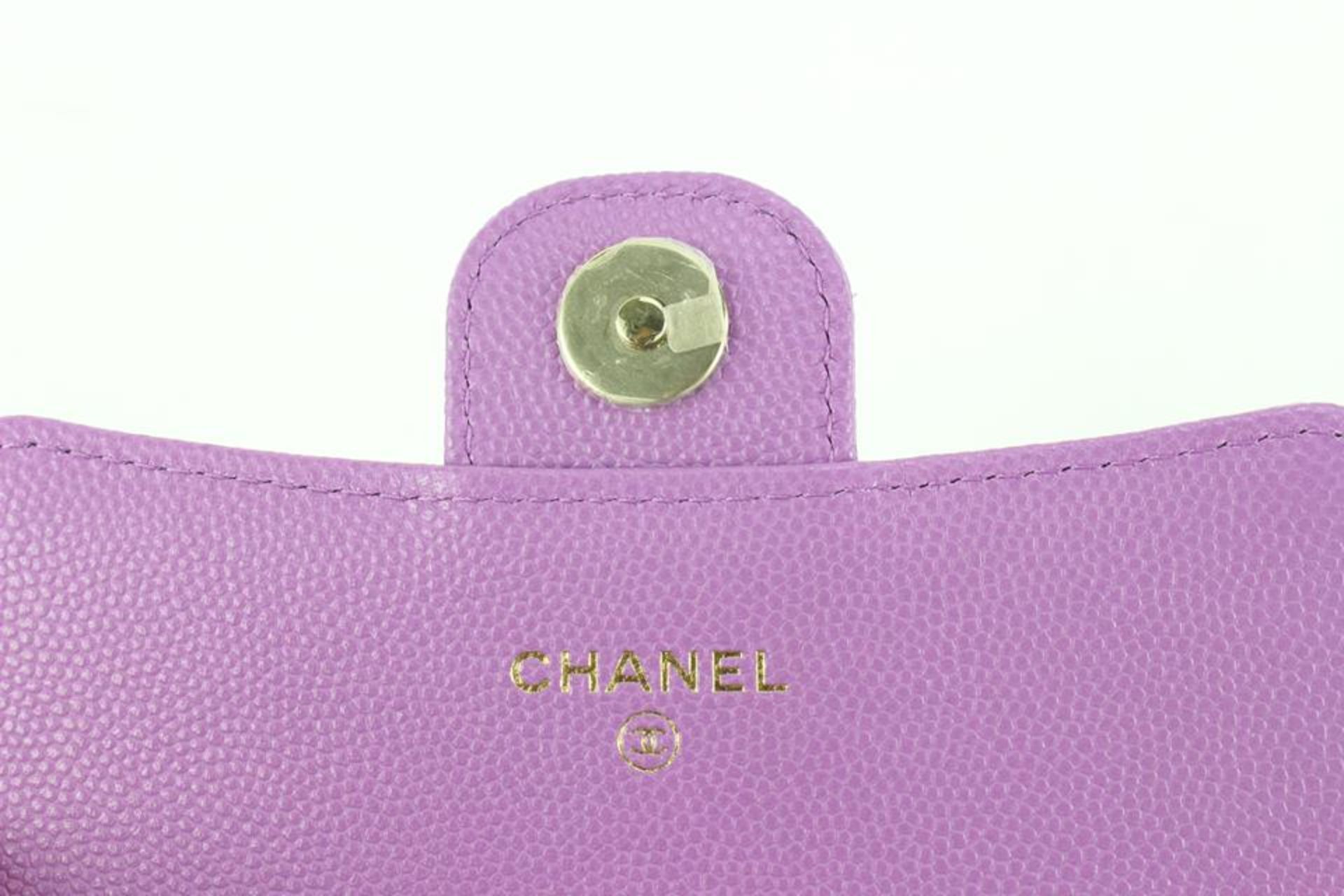 CHANEL 22S PURPLE QUILTED CAVIAR MICRO MINI FLAP CROSSBODY BAG GHW - Bild 6 aus 11