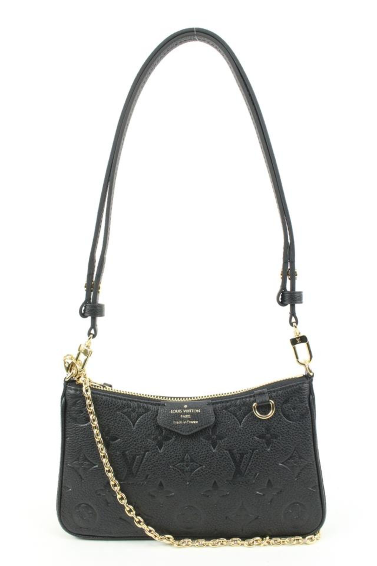 LOUIS VUITTON BLACK MONOGRAM LEATHER EMPREINTE EASY POUCH ON STRAP CROSSBODY