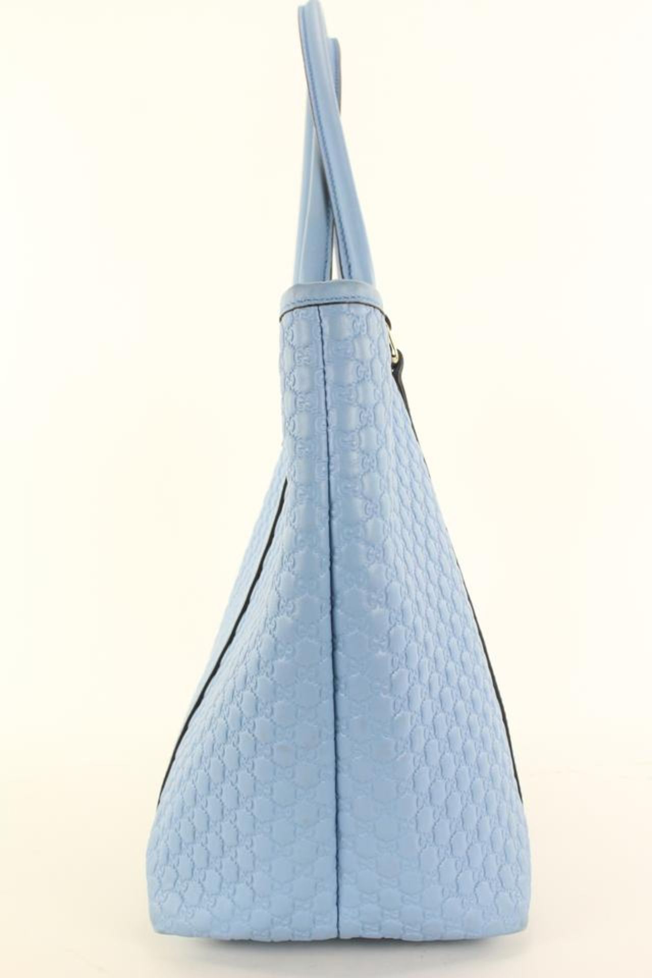 GUCCI LIGHT BLUE LEATHER MICROGUCCISSIMA LARGE JOY TOTE - Image 5 of 12