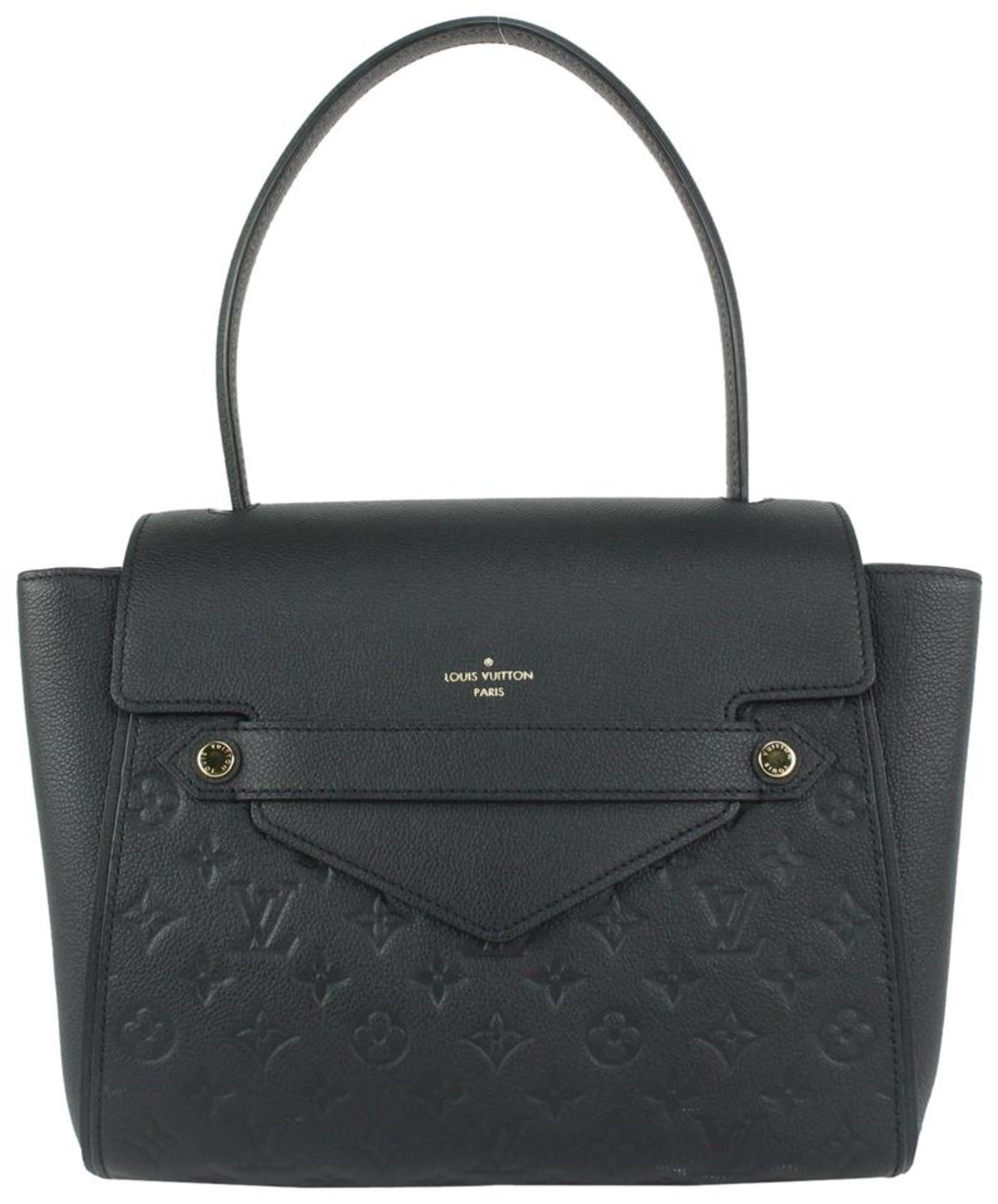 LOUIS VUITTON BLACK MONOGRAM EMPREINTE LEATHER NOIR TROCADERO TOTE BAG