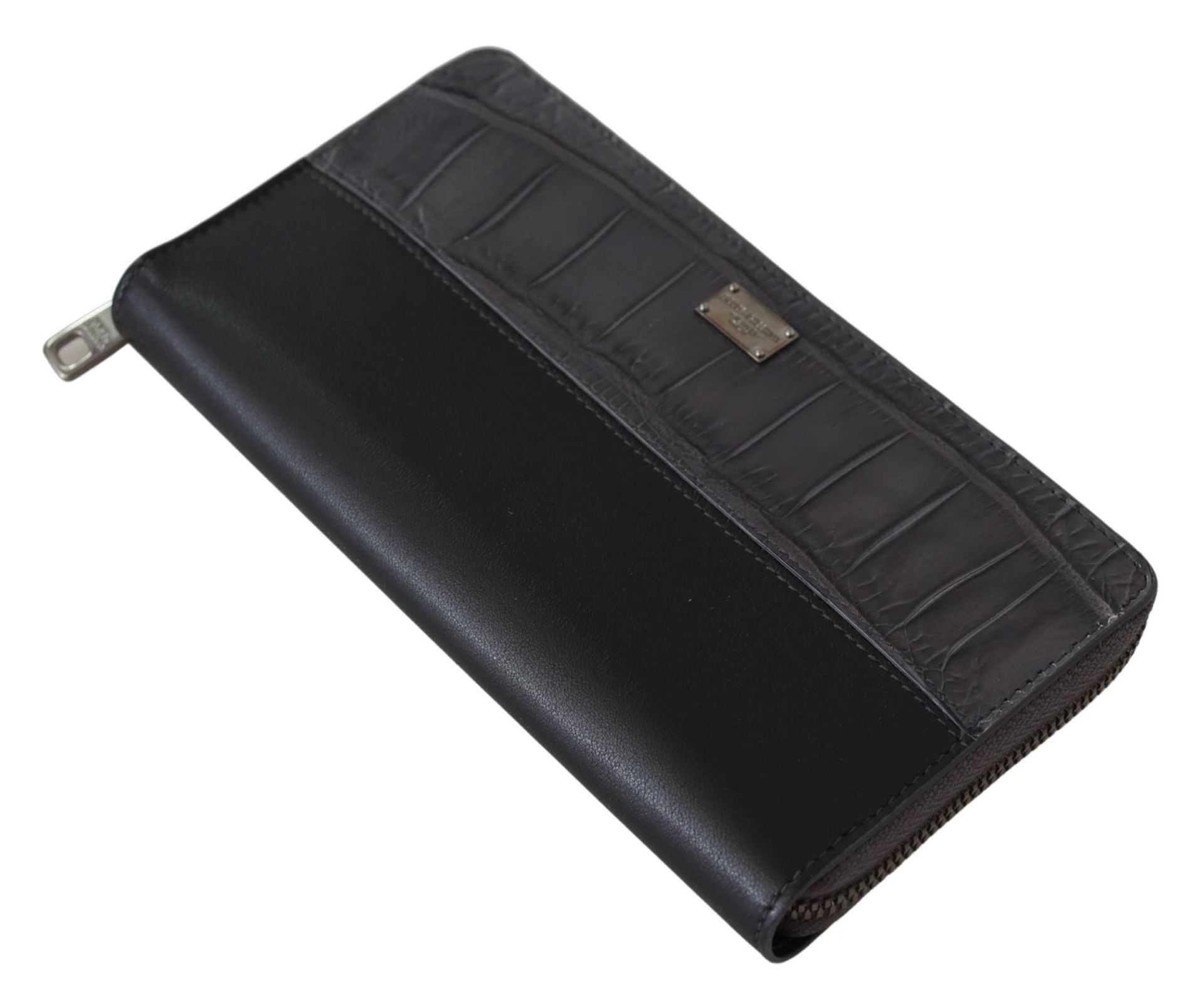 BLACK ZIP AROUND CONTINENTAL CLUTCH LEATHER WALLET - Bild 5 aus 5