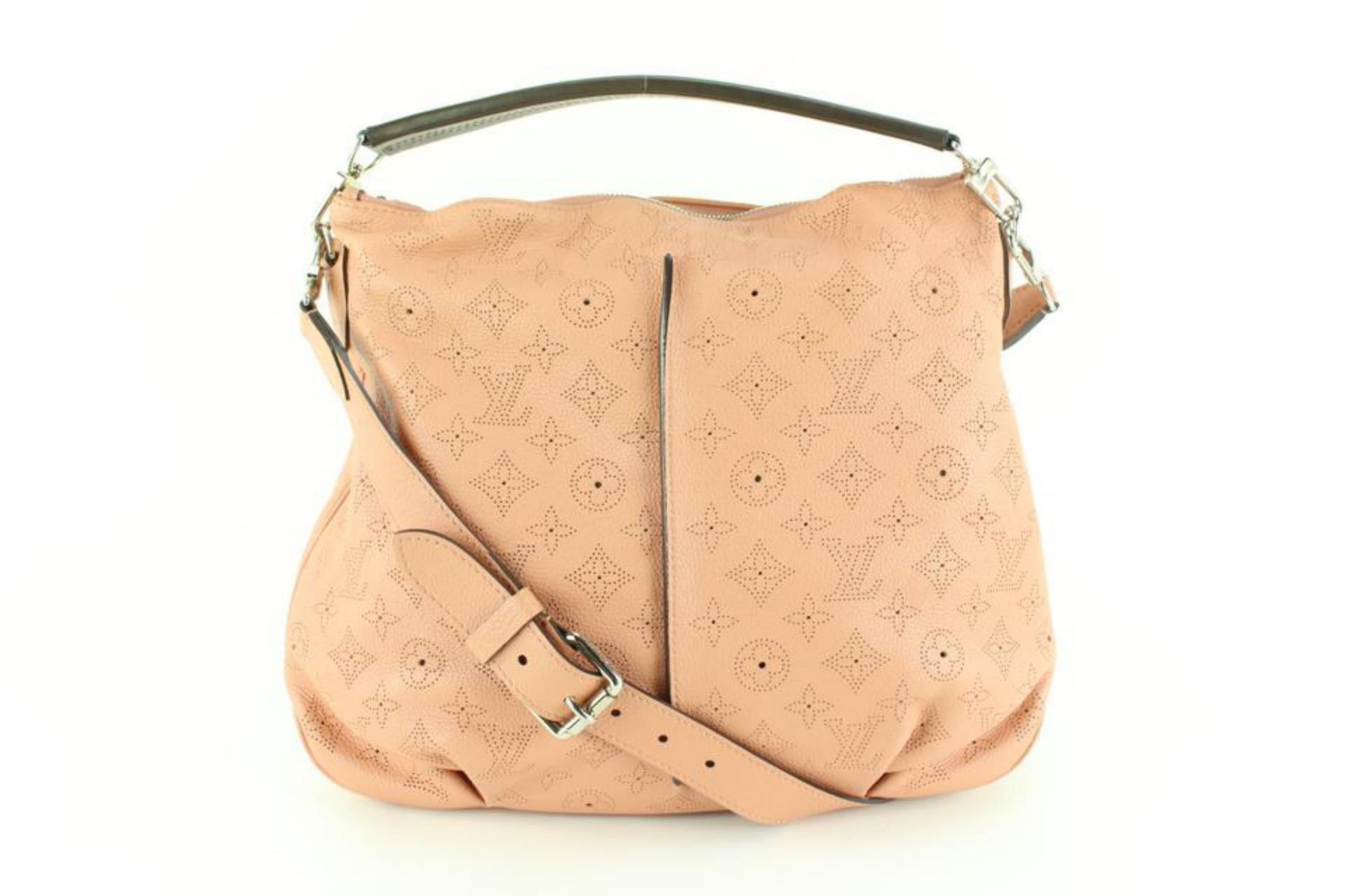 LOUIS VUITTON PINK MAHINA LEATHER SELENE PM 2WAY BAG