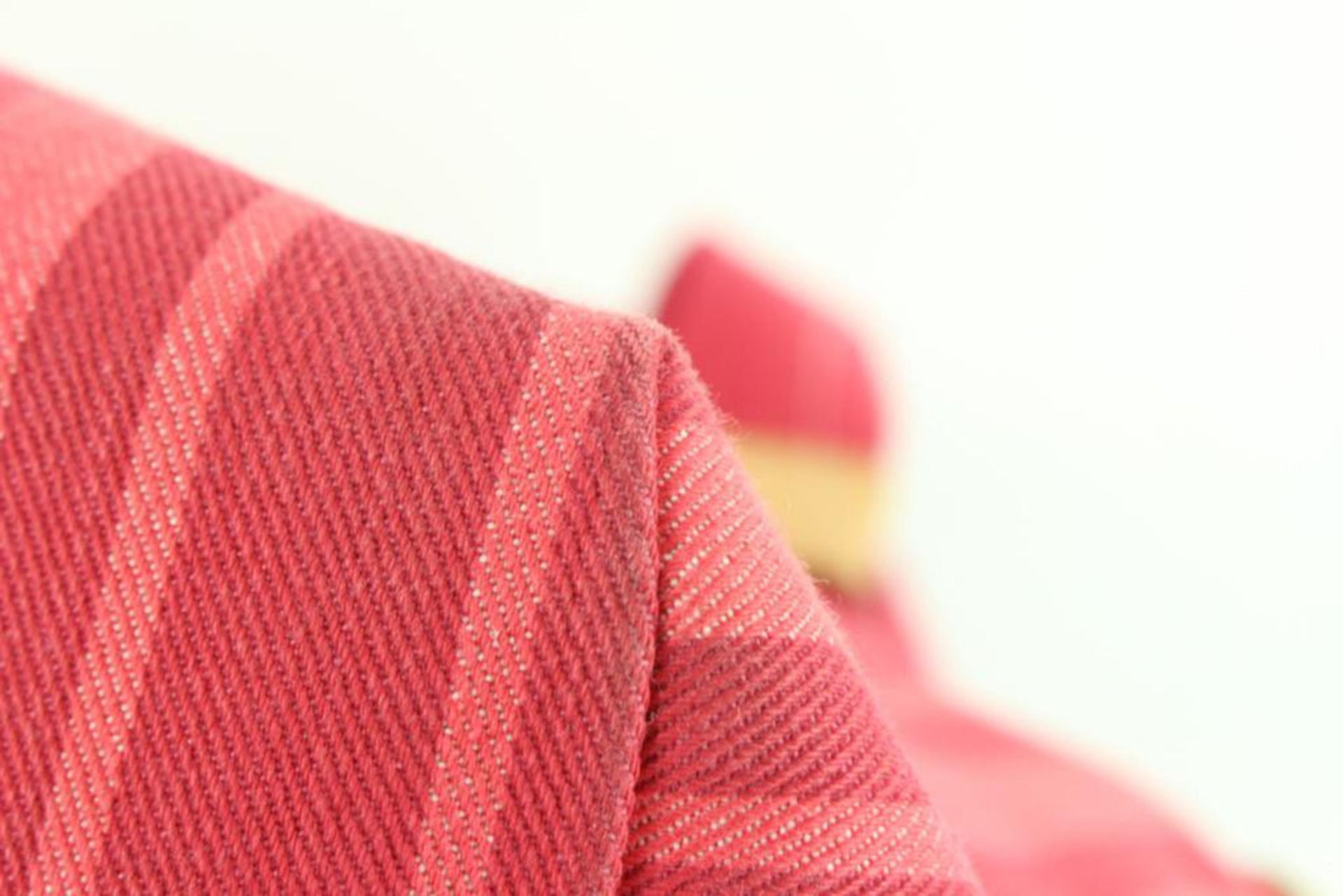 LOUIS VUITTON RED PINK STRIPED DENIM ARTICLES DE VOYAGE SOLEIL CABAS PM - Image 4 of 12