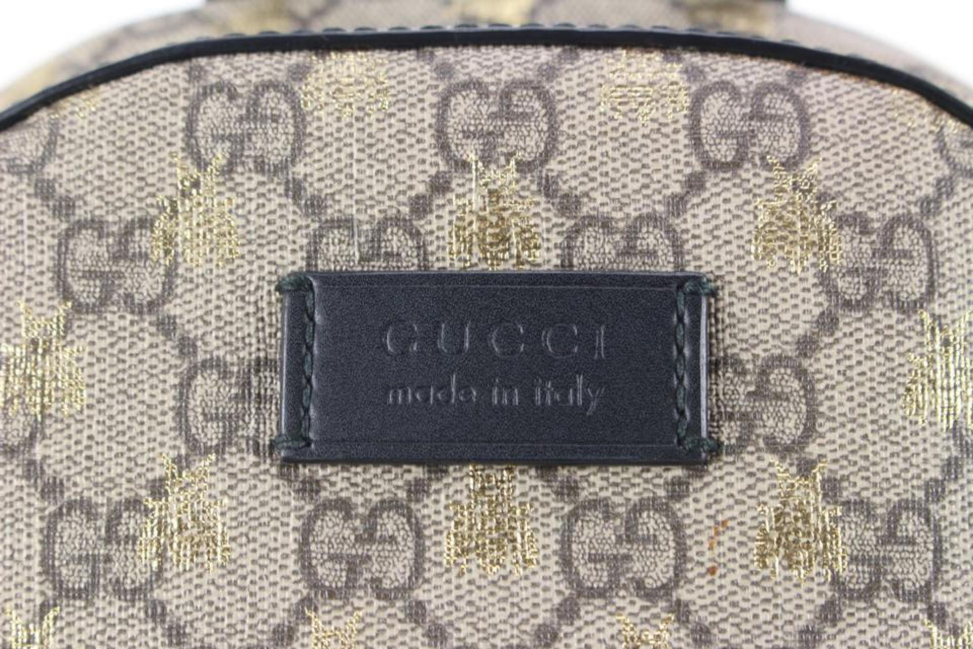 GUCCI GG SUPREME MONOGRAM GOLD BEES SMALL BACKPACK - Bild 3 aus 12