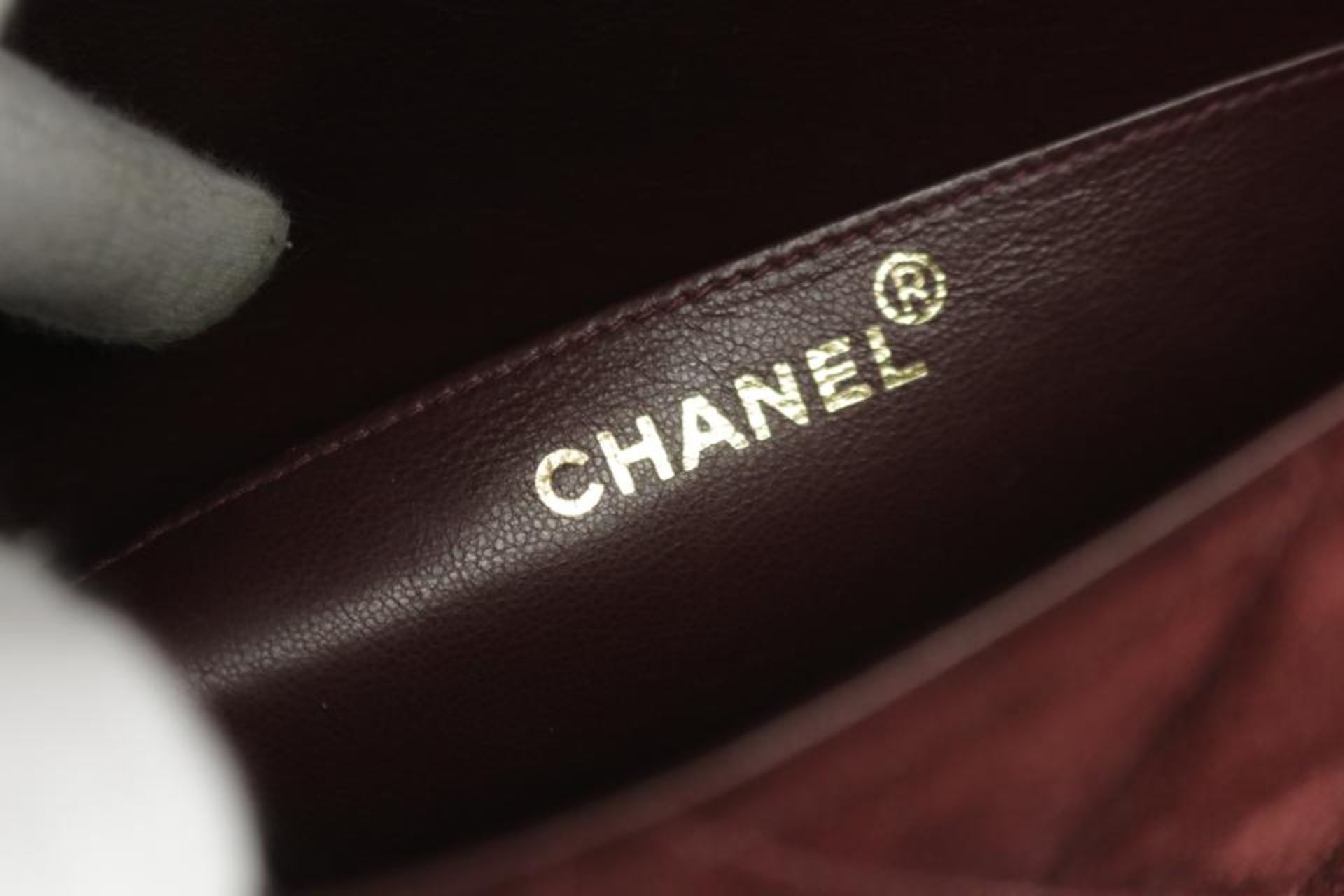 CHANEL JUMBO BURGUNDY QUILTED SUEDE ATTACHE BUSINESS KELLY BRIEFCASE - Image 9 of 16