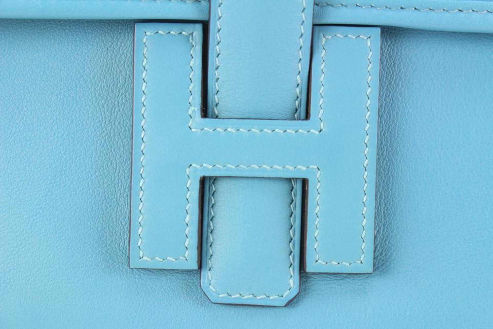 HERMÈS BLEU DU NORD VERT VERONE SWIFT JIGE 29 ELAN VERSO CLUTCH BAG - Bild 7 aus 11