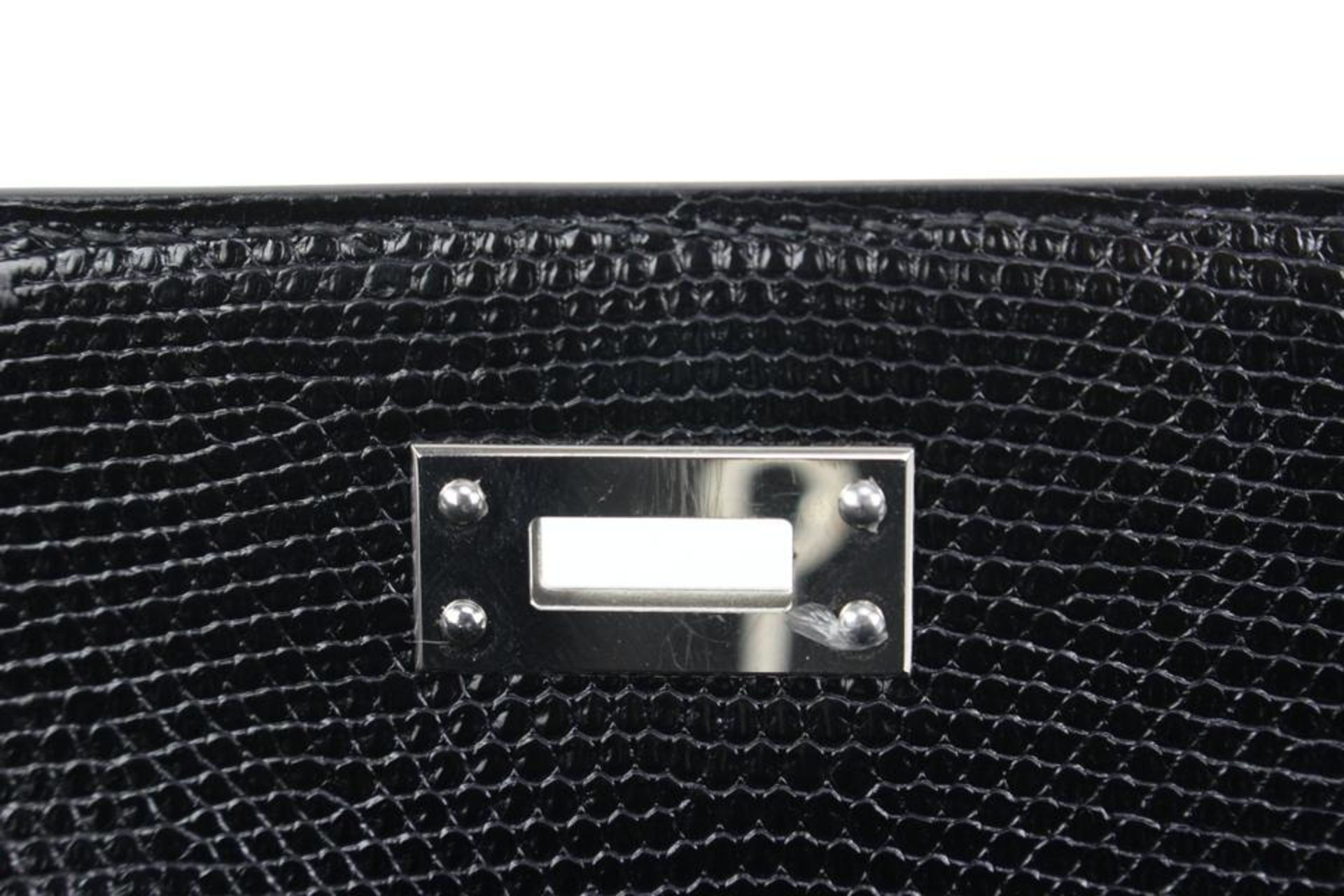 HERMES 2021 BLACK LIZARD KELLY POCHETTE MINI HANDBAG - Image 4 of 11