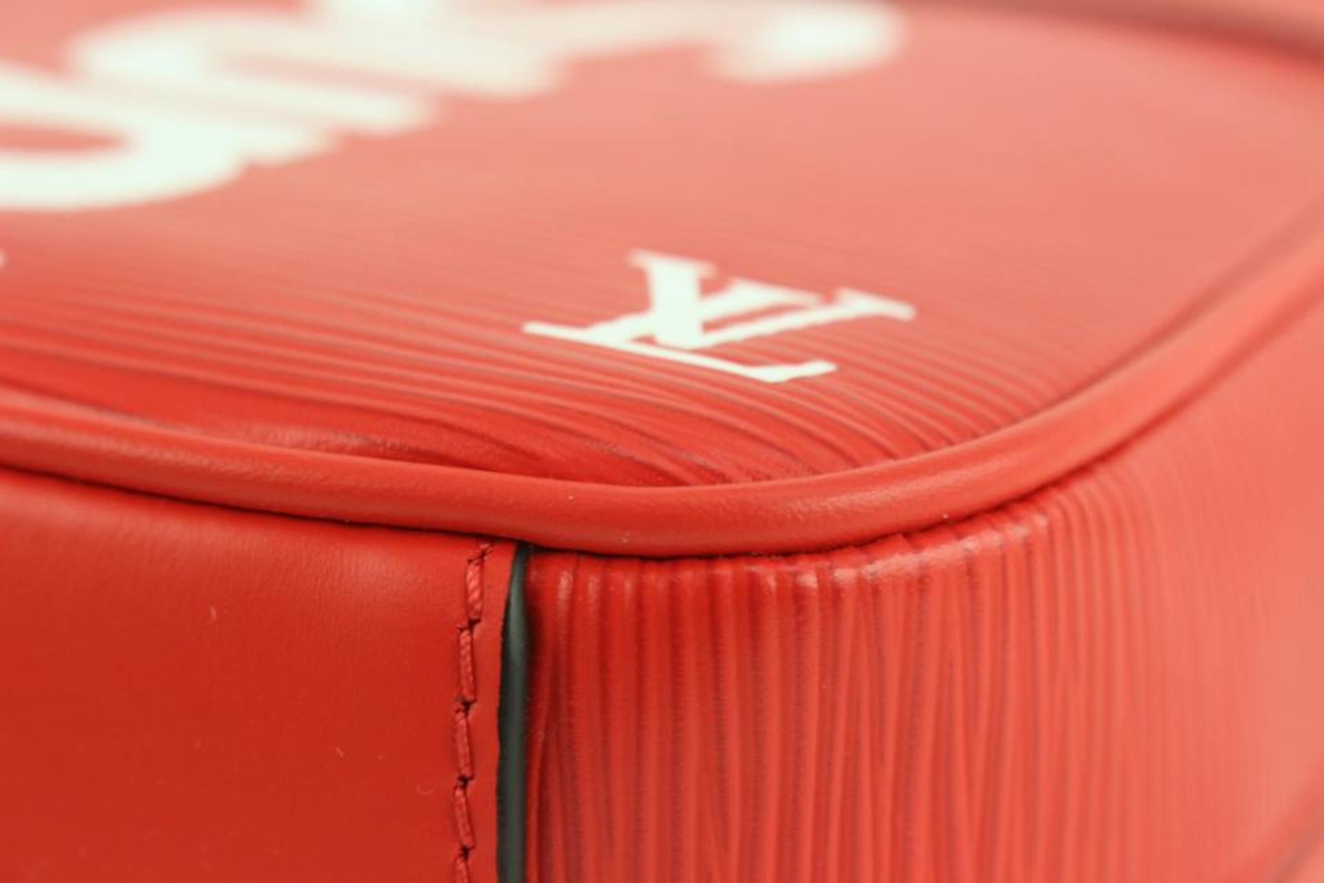 LOUIS VUITTON X SUPREME BRAND NEW LV X SUPREME RED EPI LEATHER DANUBE PM BAG - Image 3 of 11