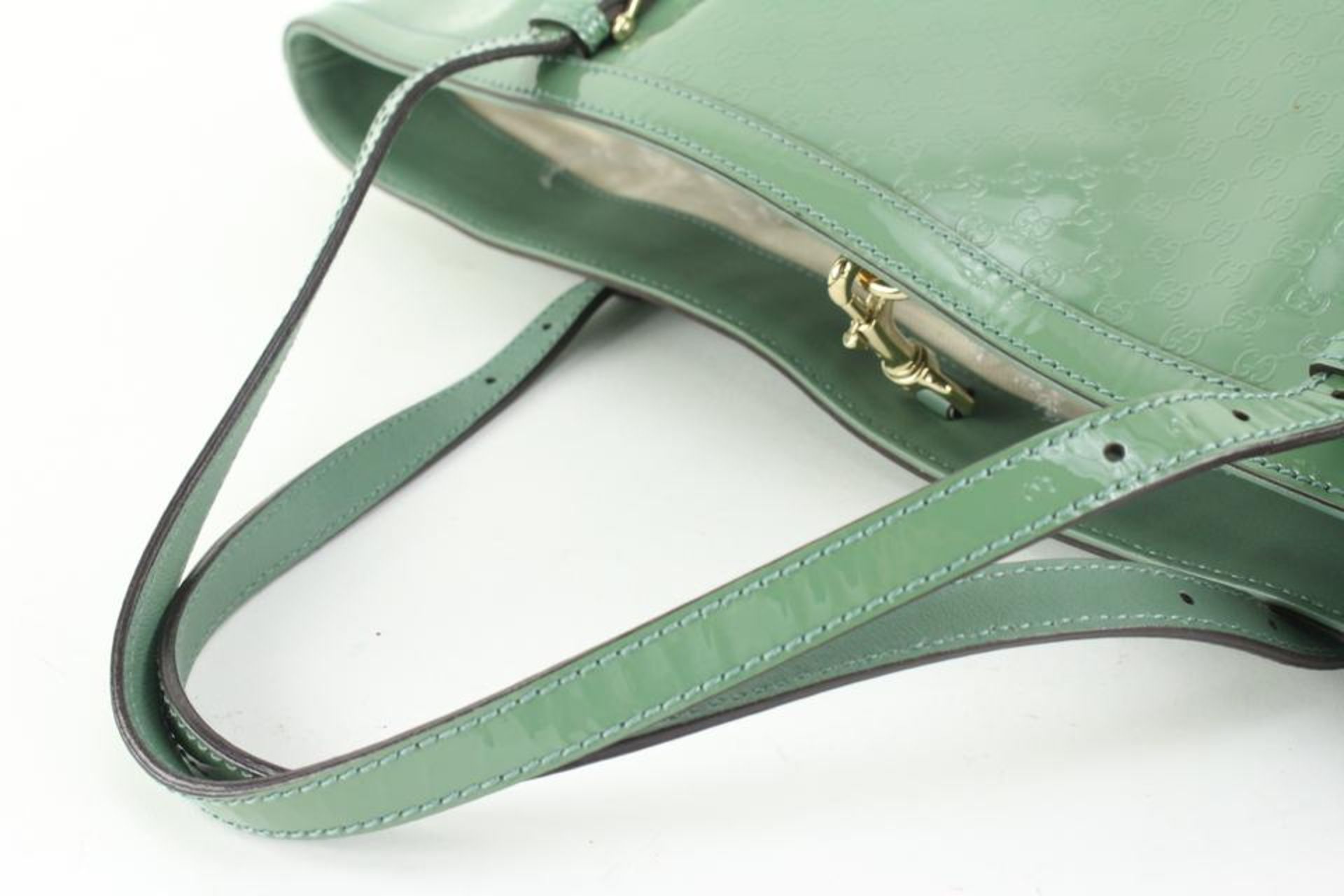 GUCCI GREEN PATENT MICROGUCCISSIMA MEDIUM NICE TOTE - Bild 12 aus 16