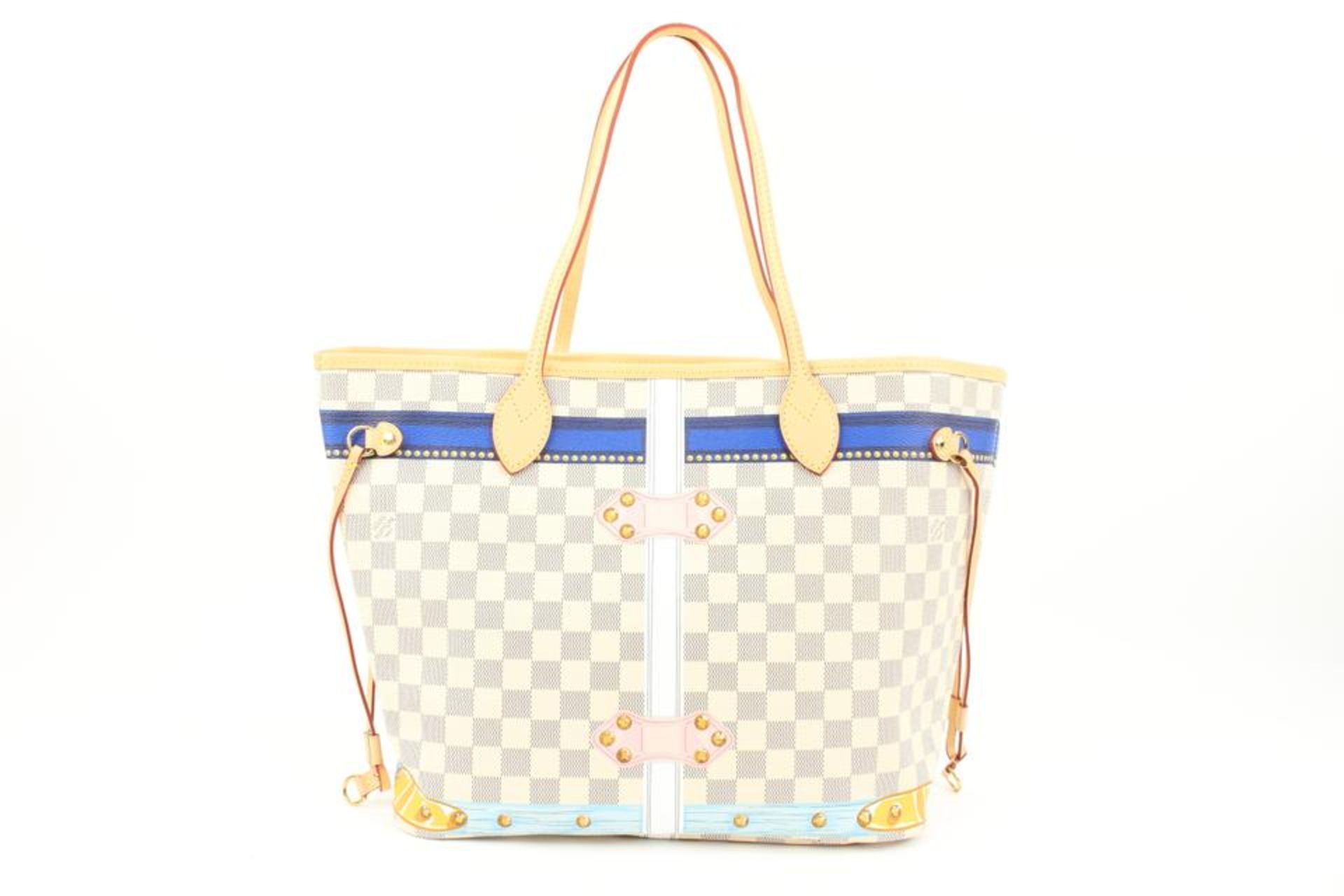 LOUIS VUITTON BLUE X DAMIER AZUR FORTE DEI MARMI SUMMER TRUNKS NEVERFULL MM - Bild 12 aus 12