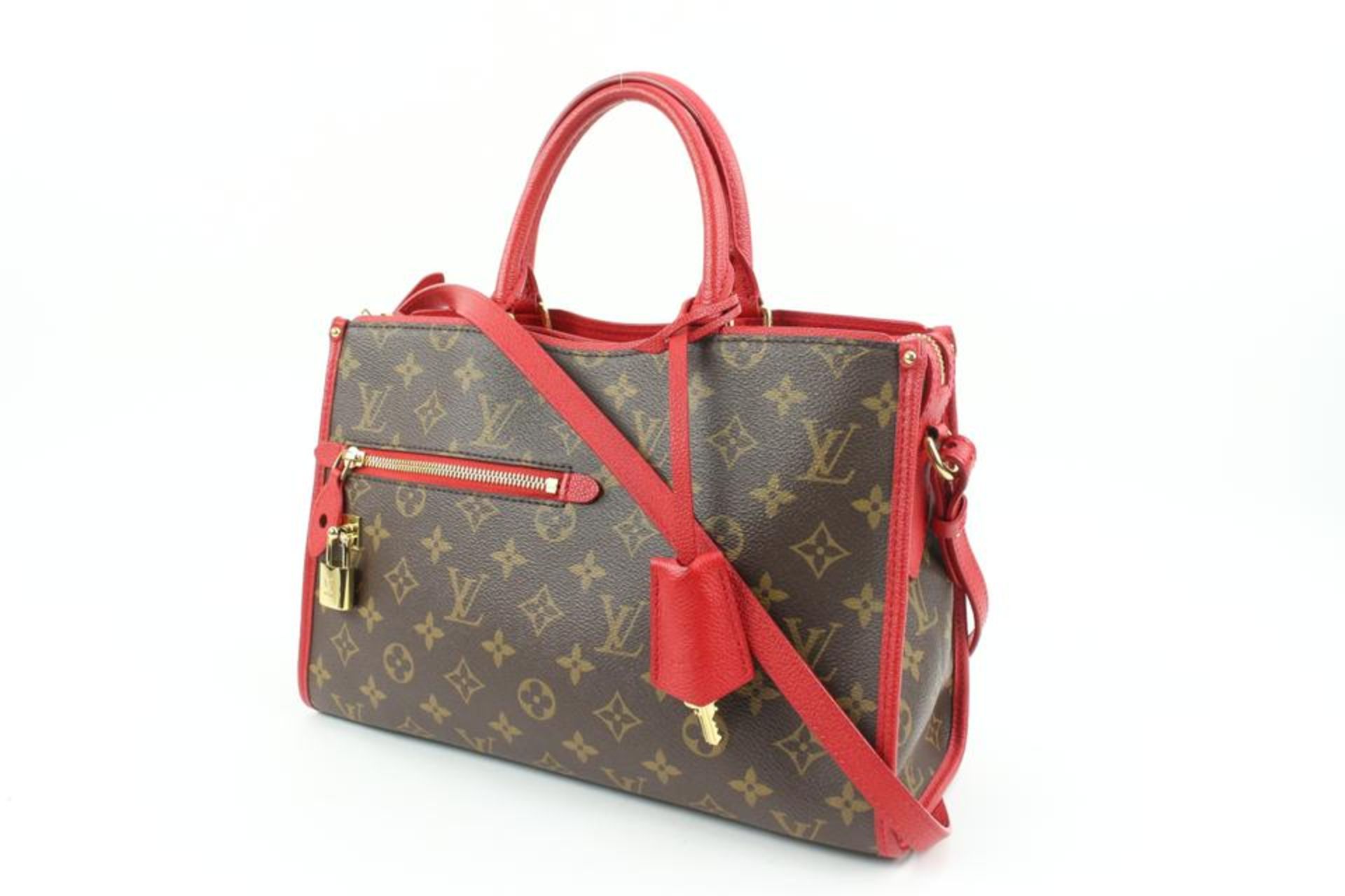 LOUIS VUITTON RED MONOGRAM POPINCOURT PM NM 2WAY TOTE WITH STRAP - Image 12 of 12