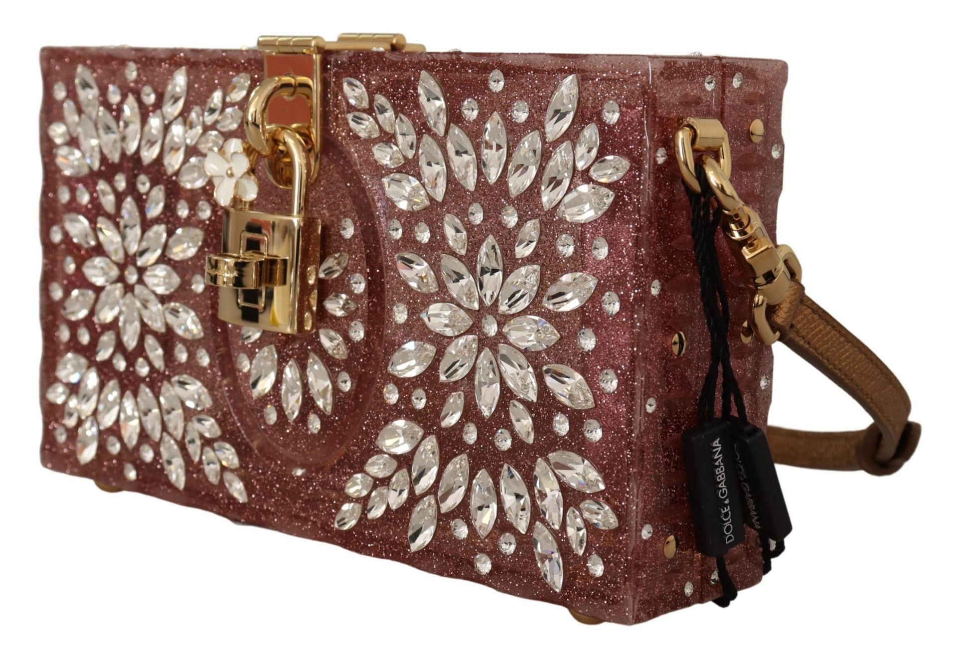 PINK CRYSTALS CLUTCH CROSS BODY WOMEN BOX BAG - Image 2 of 8