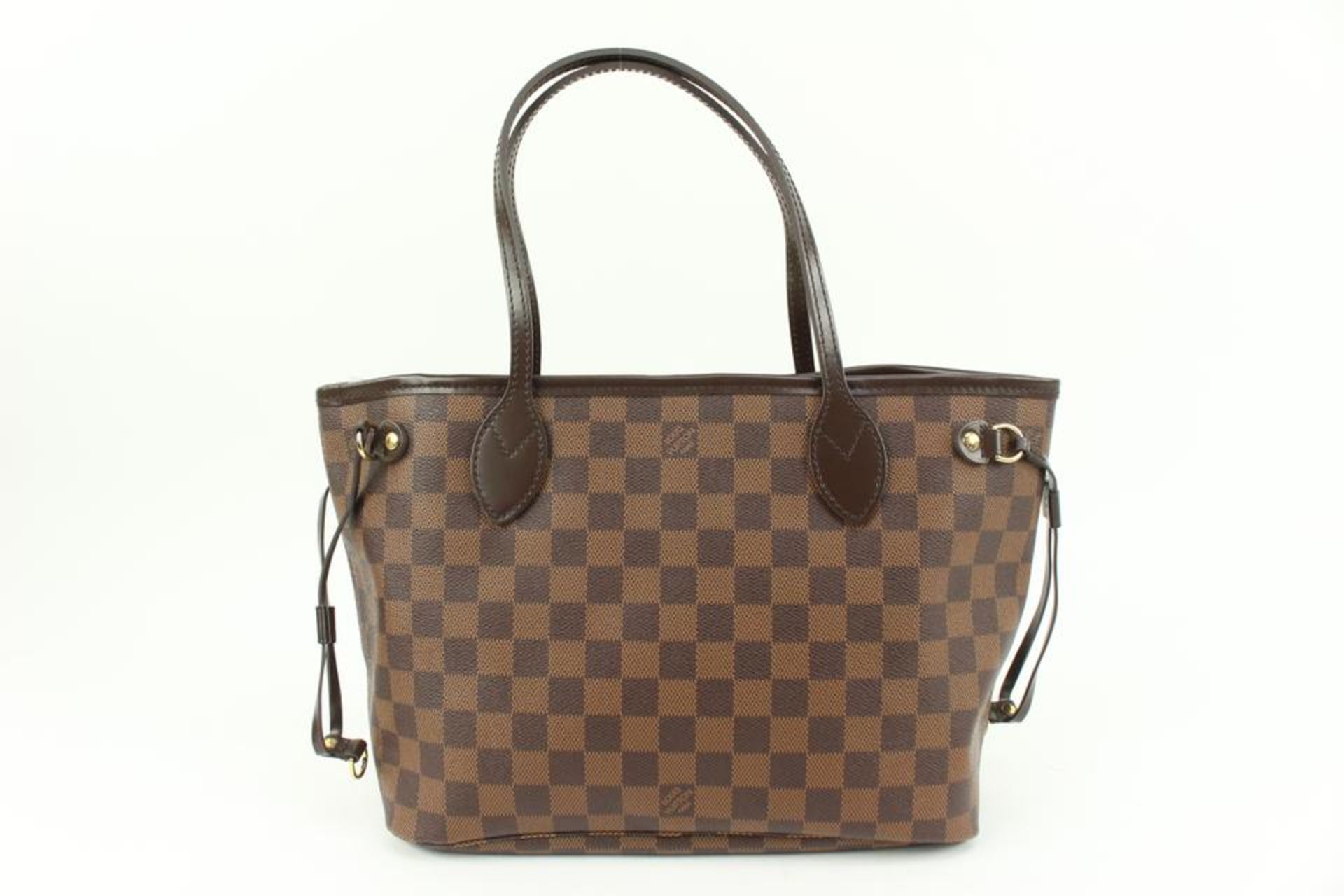 LOUIS VUITTON SMALL DAMIER EBENE NEVERFULL PM TOTE - Image 10 of 14