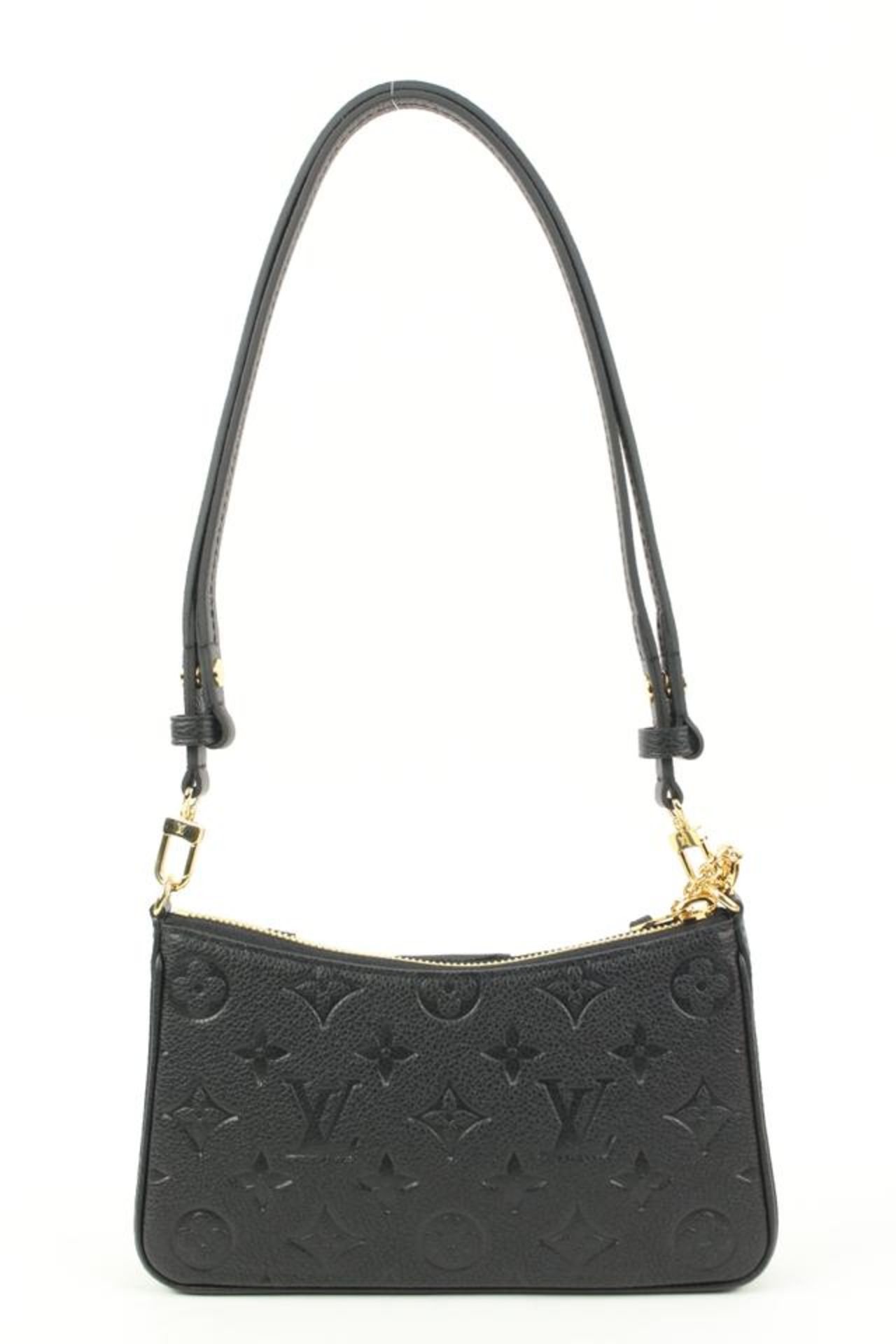 LOUIS VUITTON BLACK MONOGRAM LEATHER EMPREINTE EASY POUCH ON STRAP CROSSBODY - Bild 7 aus 10