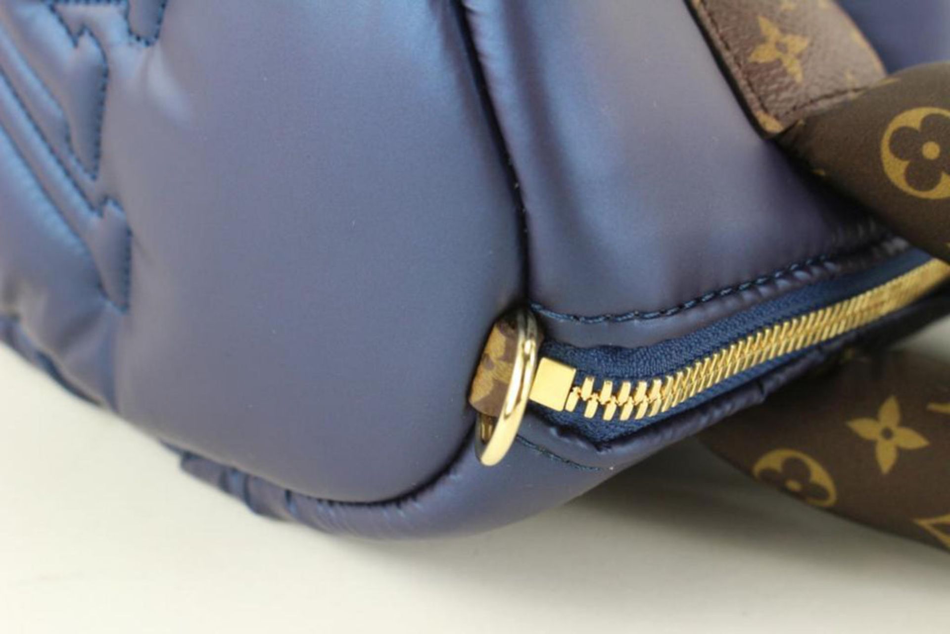 LOUIS VUITTON NAVY PUFFER MONOGRAM PILLOW SPEEDY BANDOULIERE - Image 3 of 10