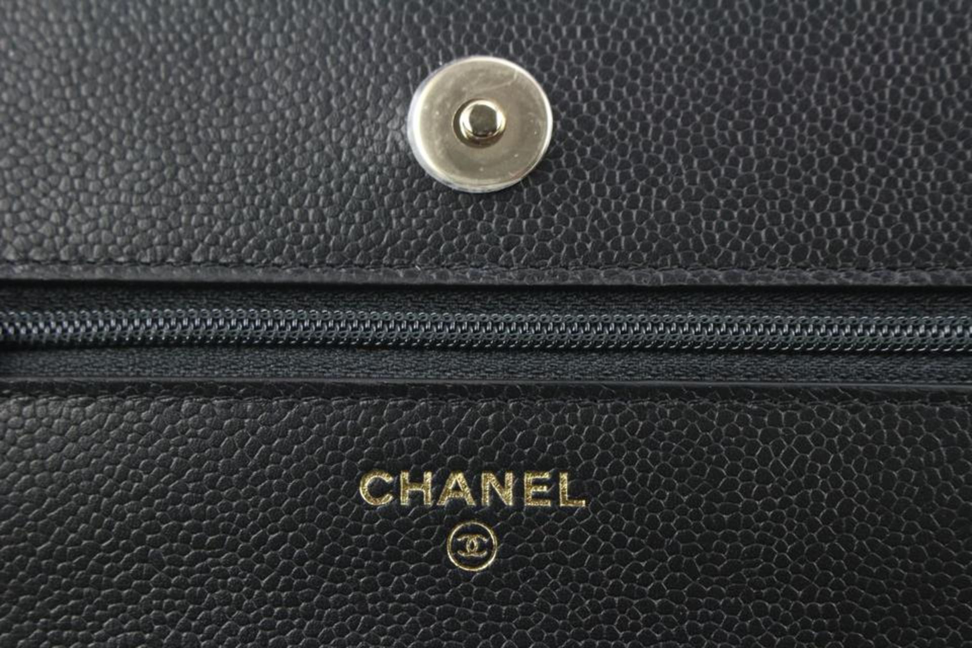 CHANEL 22P LIMITED BLACK QUILTED CAVIAR CC LINK WALLET ON CHAIN - Bild 6 aus 11