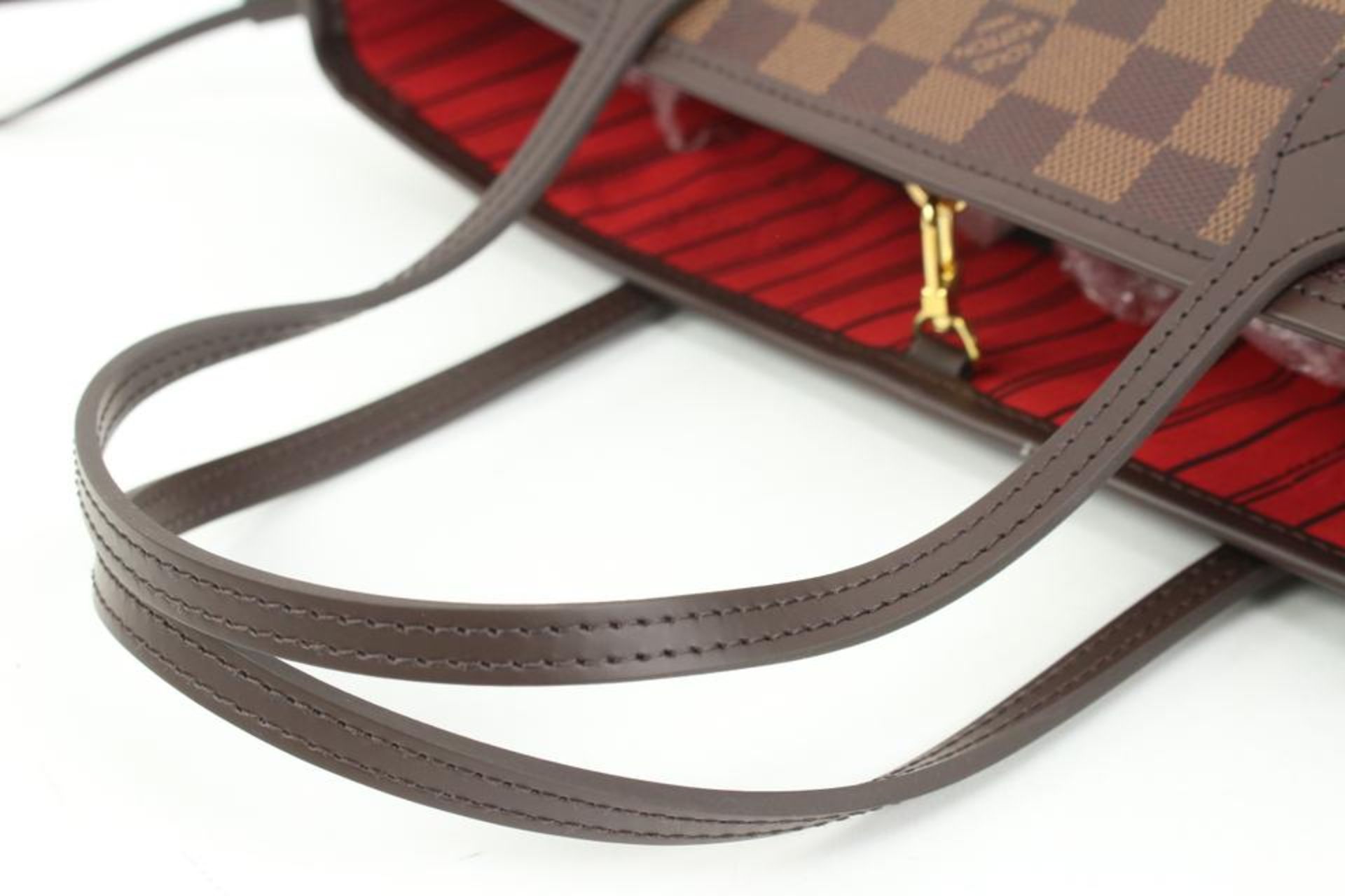 LOUIS VUITTON SMALL DAMIER EBENE NEVERFULL PM TOTE WITH POUCH - Image 12 of 14