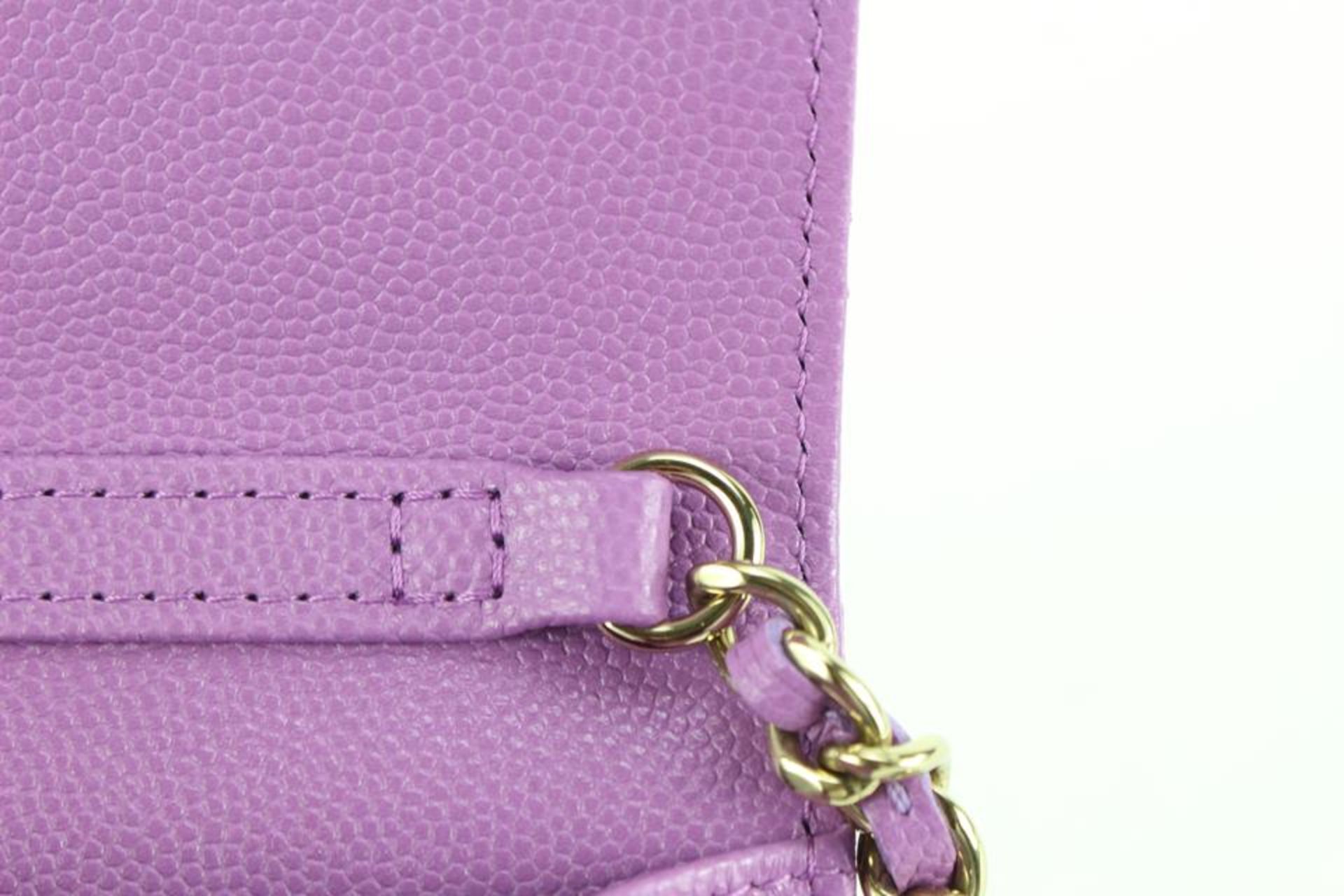 CHANEL 22S PURPLE QUILTED CAVIAR MICRO MINI FLAP CROSSBODY BAG GHW - Bild 2 aus 11