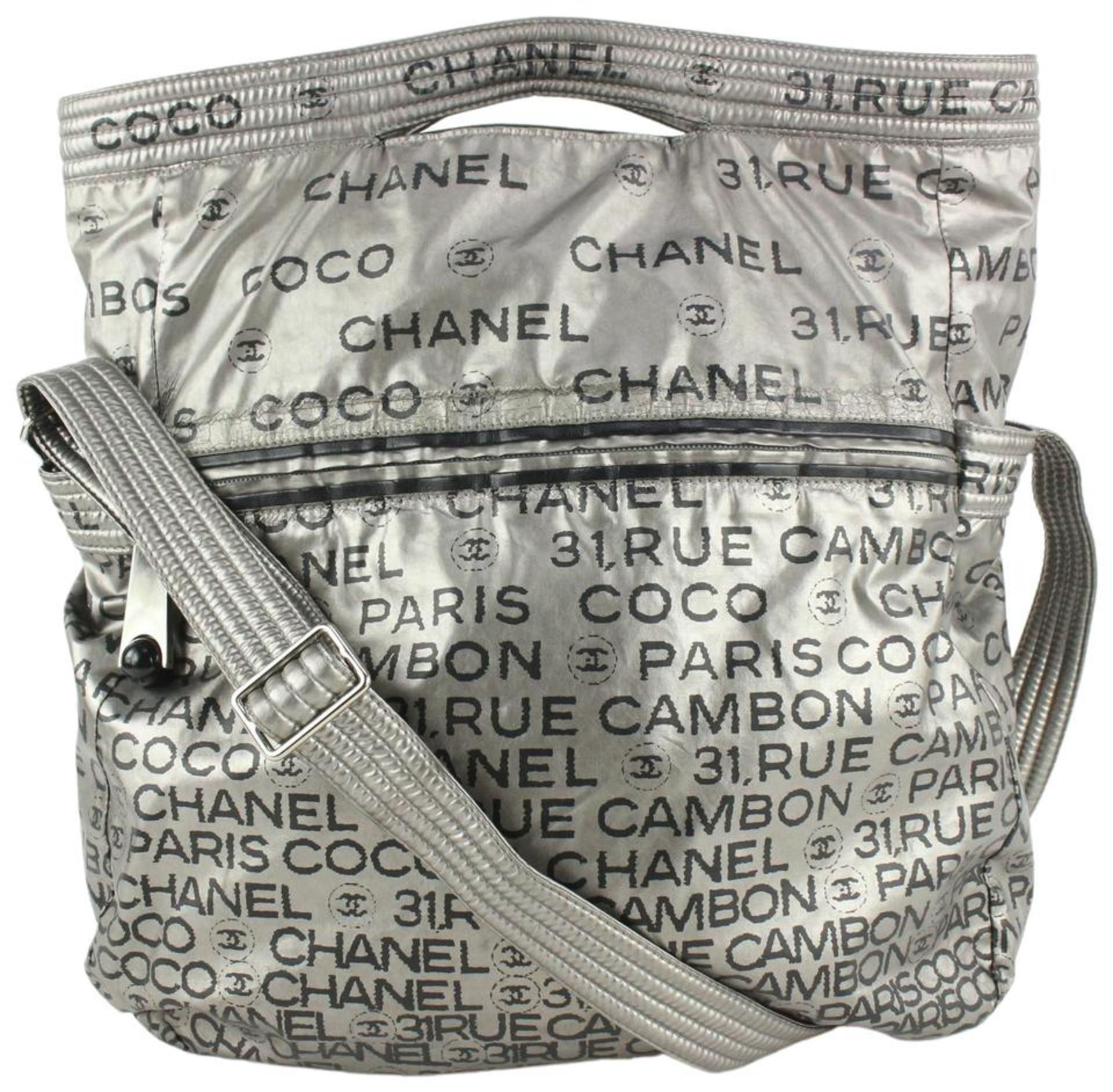 CHANEL SILVER 31 RUE CAMBON CC COCO GRAPHIC 2WAY HOBO