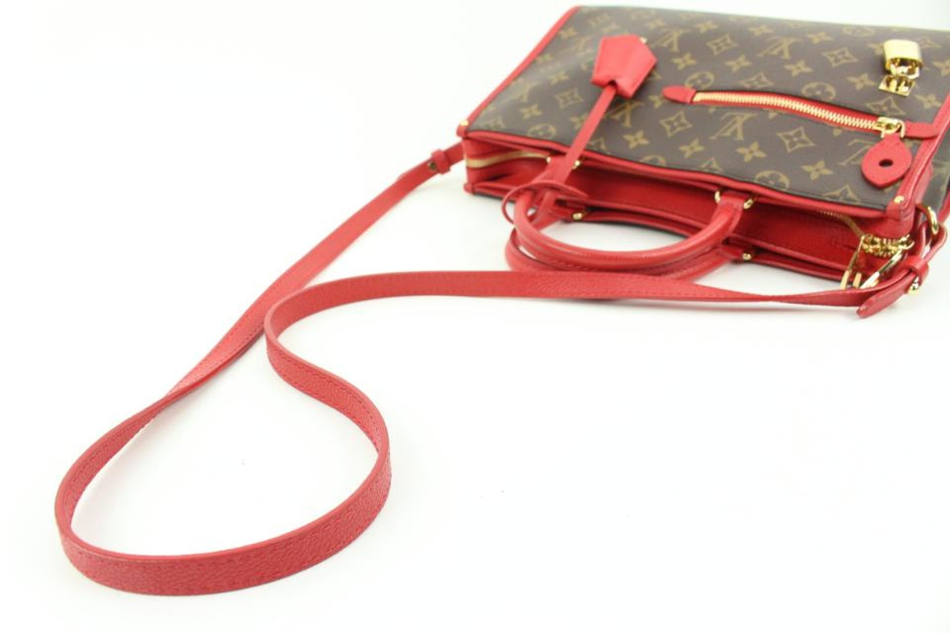LOUIS VUITTON RED MONOGRAM POPINCOURT PM NM 2WAY TOTE WITH STRAP - Image 8 of 12