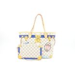 LOUIS VUITTON BLUE X DAMIER AZUR FORTE DEI MARMI SUMMER TRUNKS NEVERFULL MM