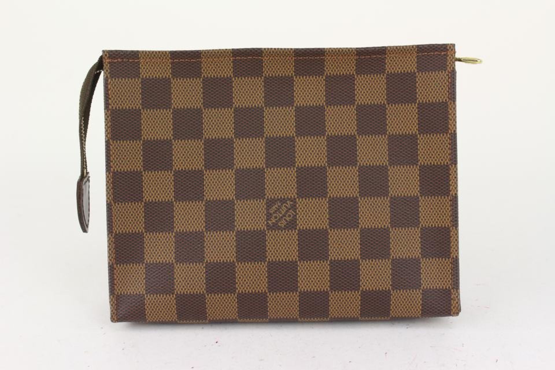 LOUIS VUITTON ULTRA RARE SPECIAL ORDER DAMIER EBENE TOILETRY POUCH 19 POCHE - Bild 6 aus 12