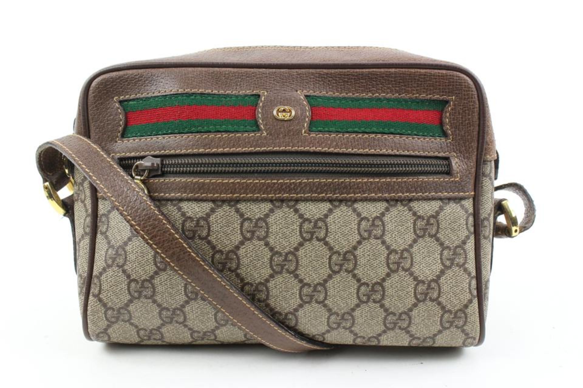 GUCCI MONOGRAM SUPREME WEB OPHIDIA CAMERA BAG