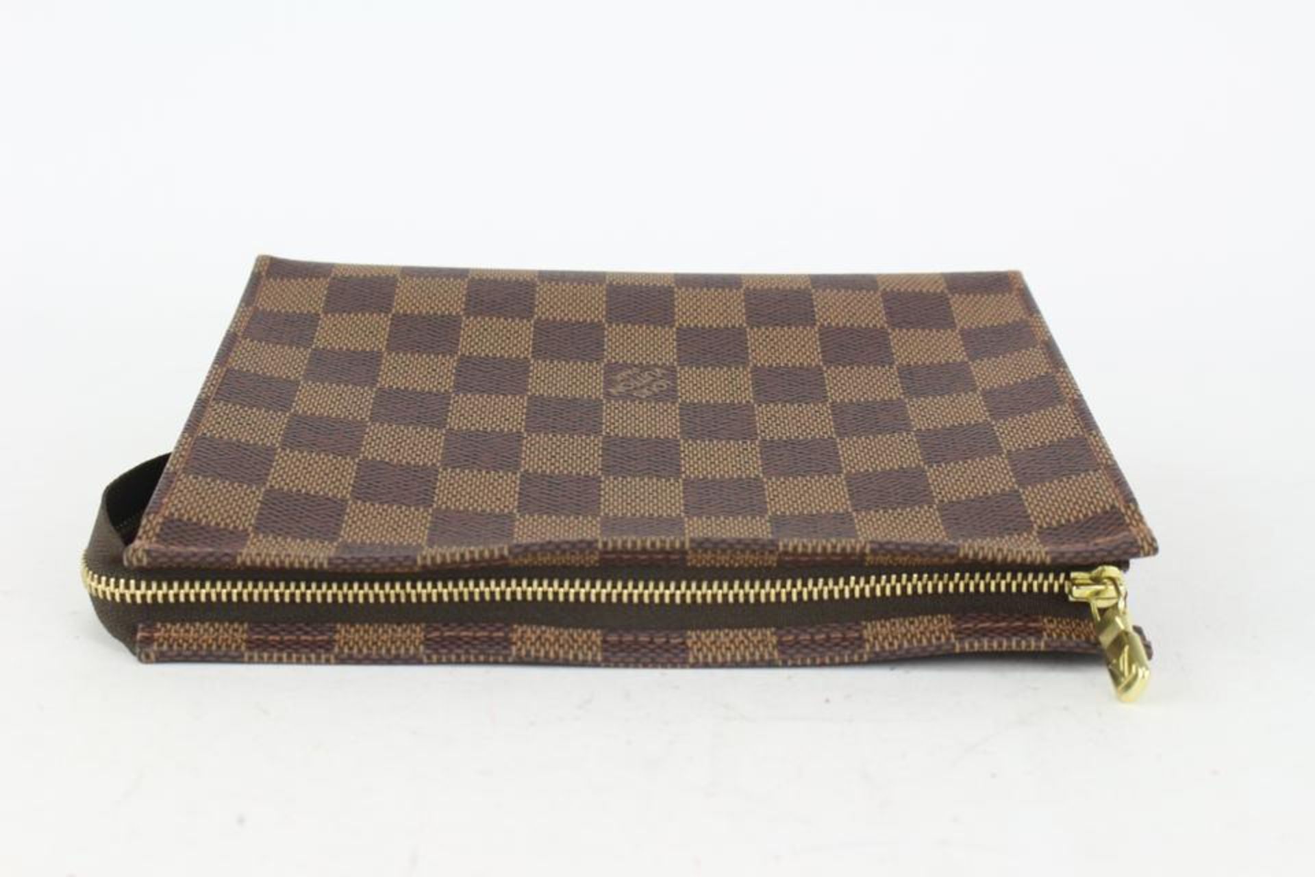 LOUIS VUITTON ULTRA RARE SPECIAL ORDER DAMIER EBENE TOILETRY POUCH 19 POCHE - Bild 8 aus 12