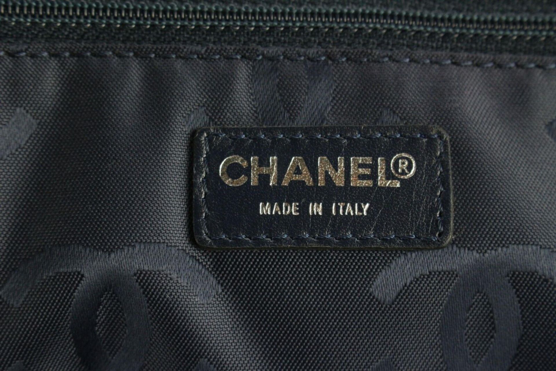 CHANEL JUMBO CC LOGO ALL OVER DENIM BRIEFCASE WORK SUITCASE - Image 11 of 11