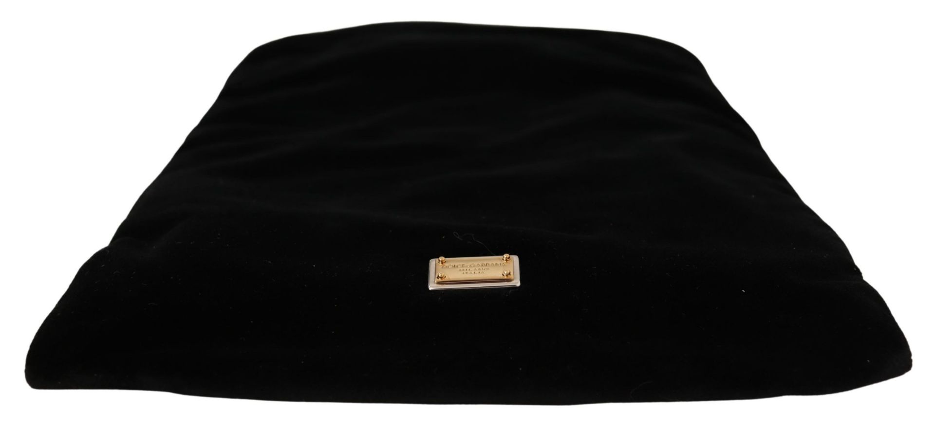 BLACK VELVET HOLDER LOGO PLAQUE WOMEN POUCH BAG - Image 7 of 7