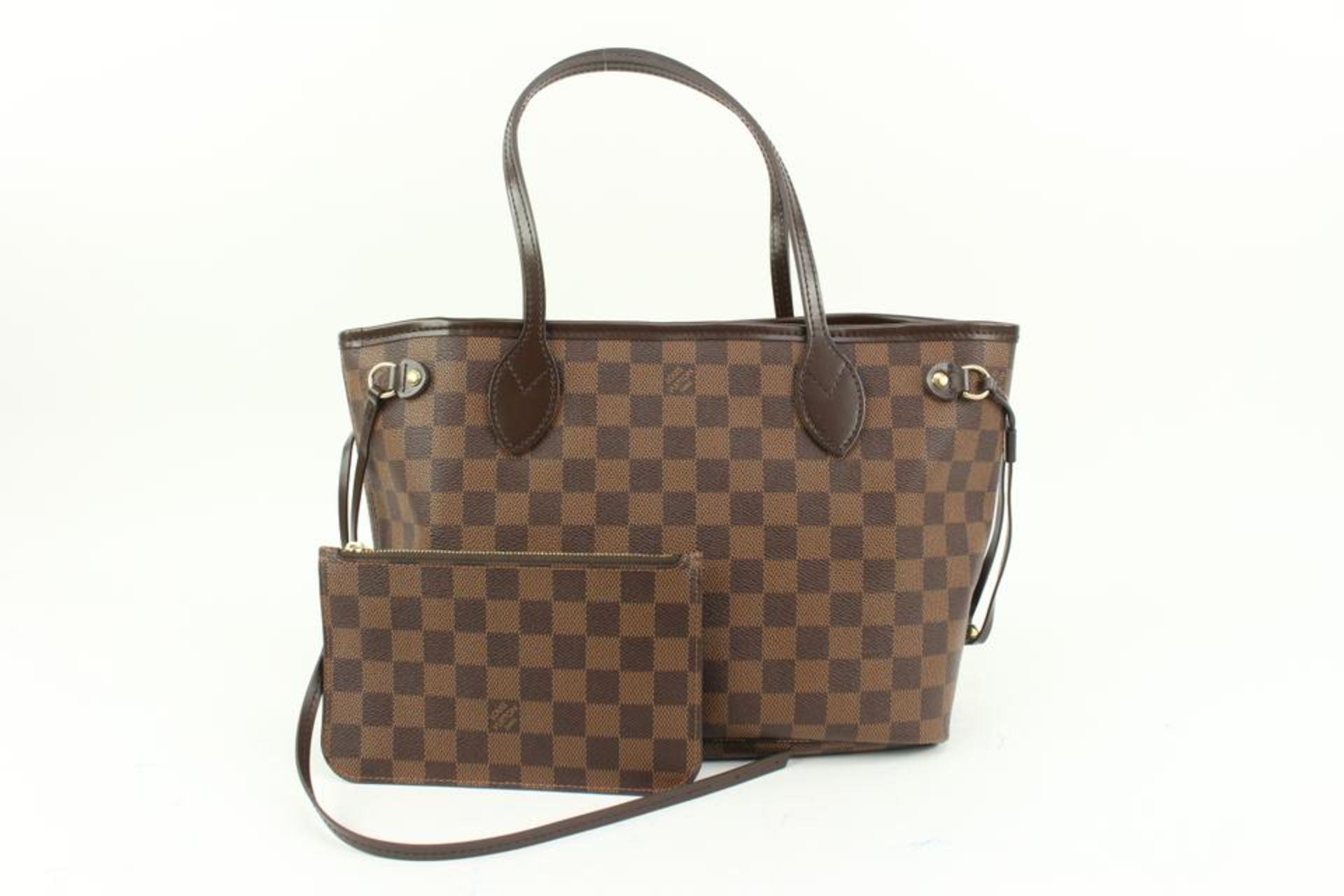 LOUIS VUITTON SMALL DAMIER EBENE NEVEFULL PM TOTE WITH POUCH - Image 2 of 12