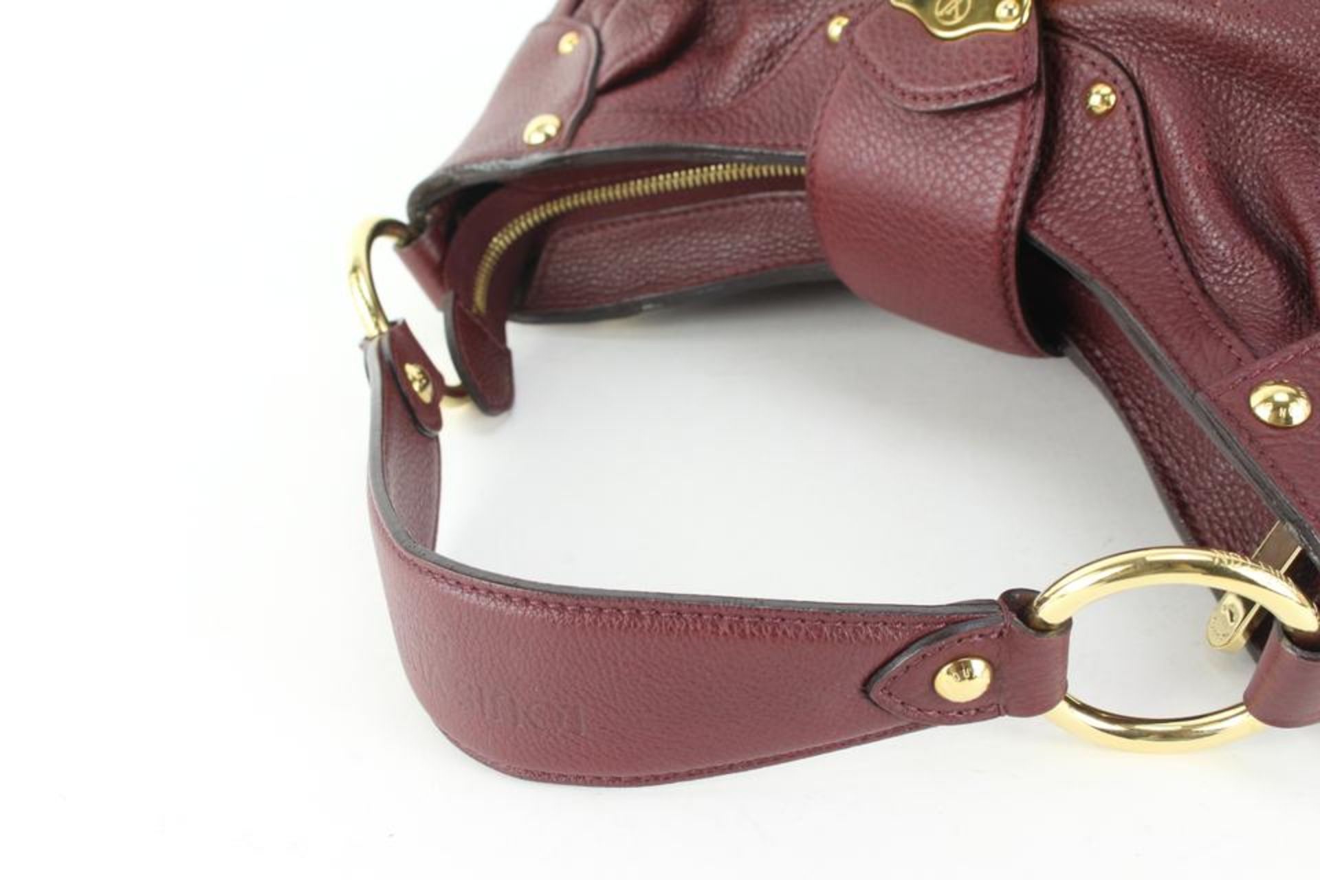 LOUIS VUITTON BORDEAUX MONOGRAM LEATHER MAHINA SOLAR PM HOBO - Image 8 of 12