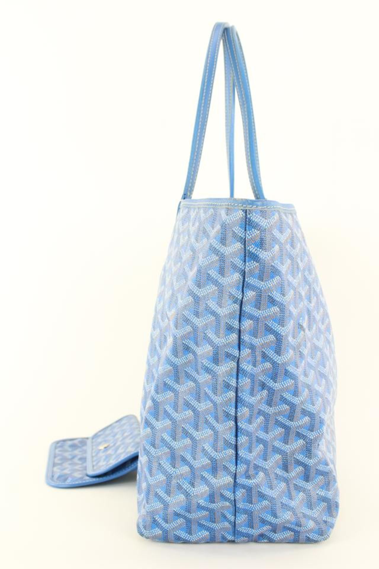 GOYARD BLUE CHEVRON ST LOUIS PM TOTE WITH POUCH - Bild 10 aus 12