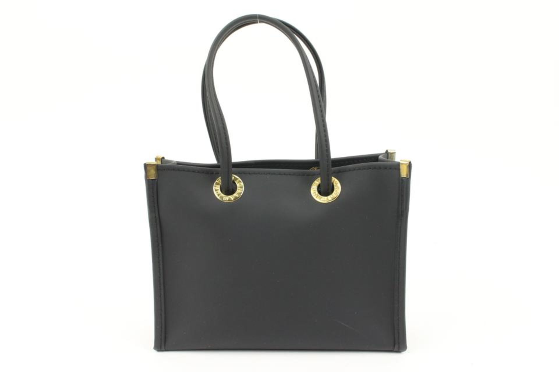 FENDI ULTRA RARE BLACK MINI RUBBER FF LOGO SHOPPER TOTE - Image 4 of 11