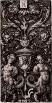 Heinrich Aldegrever (1501-1555) - Ornament with vase between chimeric figures