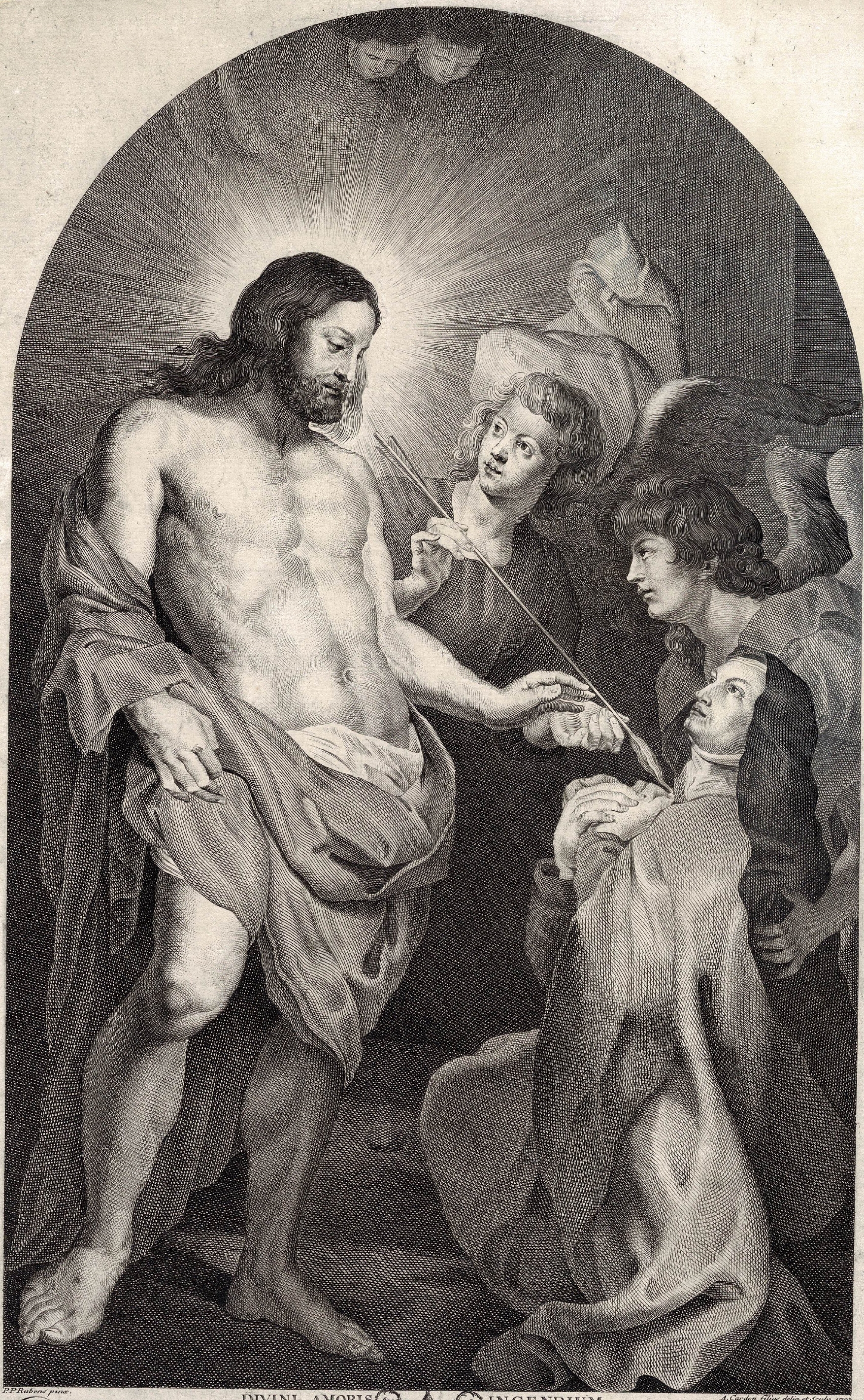 Pieter Paul Rubens, Anthony Cardon, St Teresa of Avila kneeling before Christ;