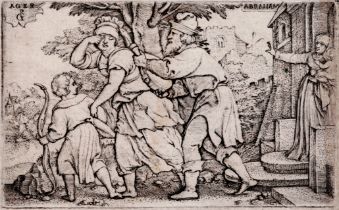Georg Pencz (1500-1550) - Abraham casting out Hagar and Ishmael