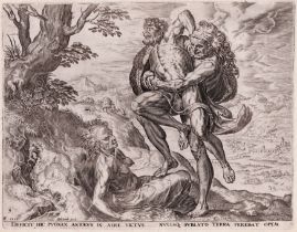 Frans Floris, Cornelis Cort - Hercules fights Antaeus