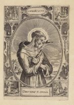 Saint Franciscus of Assisi, Anonymous 16th-17th century engraver in the style of Sadeler, Collaert,