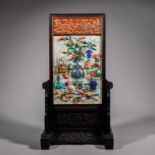 Jade Mosaic multi treasure red sandalwood insert screen from Ming dynasty