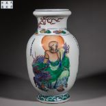 Kangxi style colorful arhat bottle from Qing dynasty