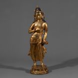 Gilt bronze Buddha Statue from Nepal in the 18th century