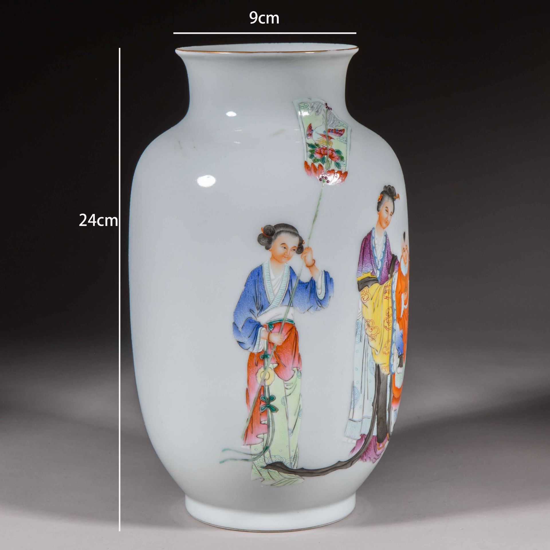 Lin Chi Cheng Xiang style pastel porcelain vase from Qing dynasty - Image 2 of 6