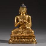Gilded bronze Buddha statue from Ming dynasty