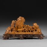 Qingtian stone landscape family decoration from Qing dynasty