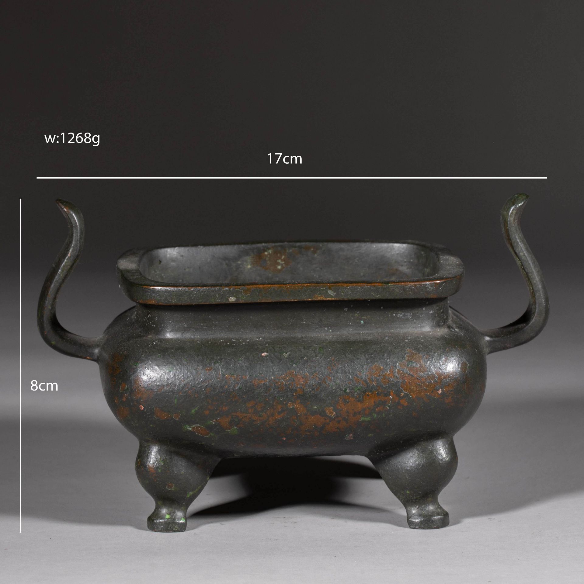 Qianlong copper incense burner  from Qing dynasty  - Image 2 of 7