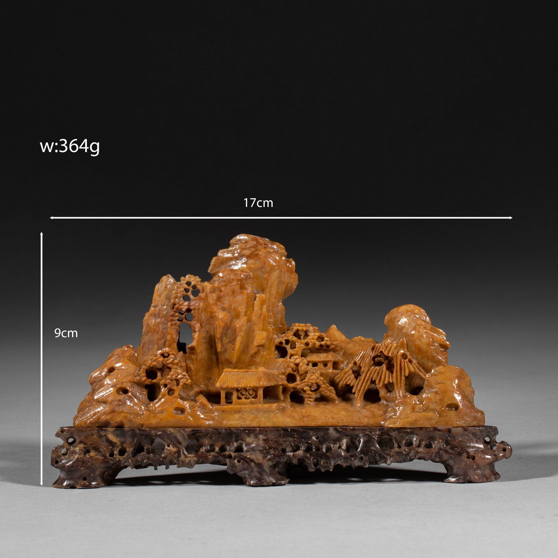 Qingtian stone landscape family decoration from Qing dynasty - Image 2 of 8