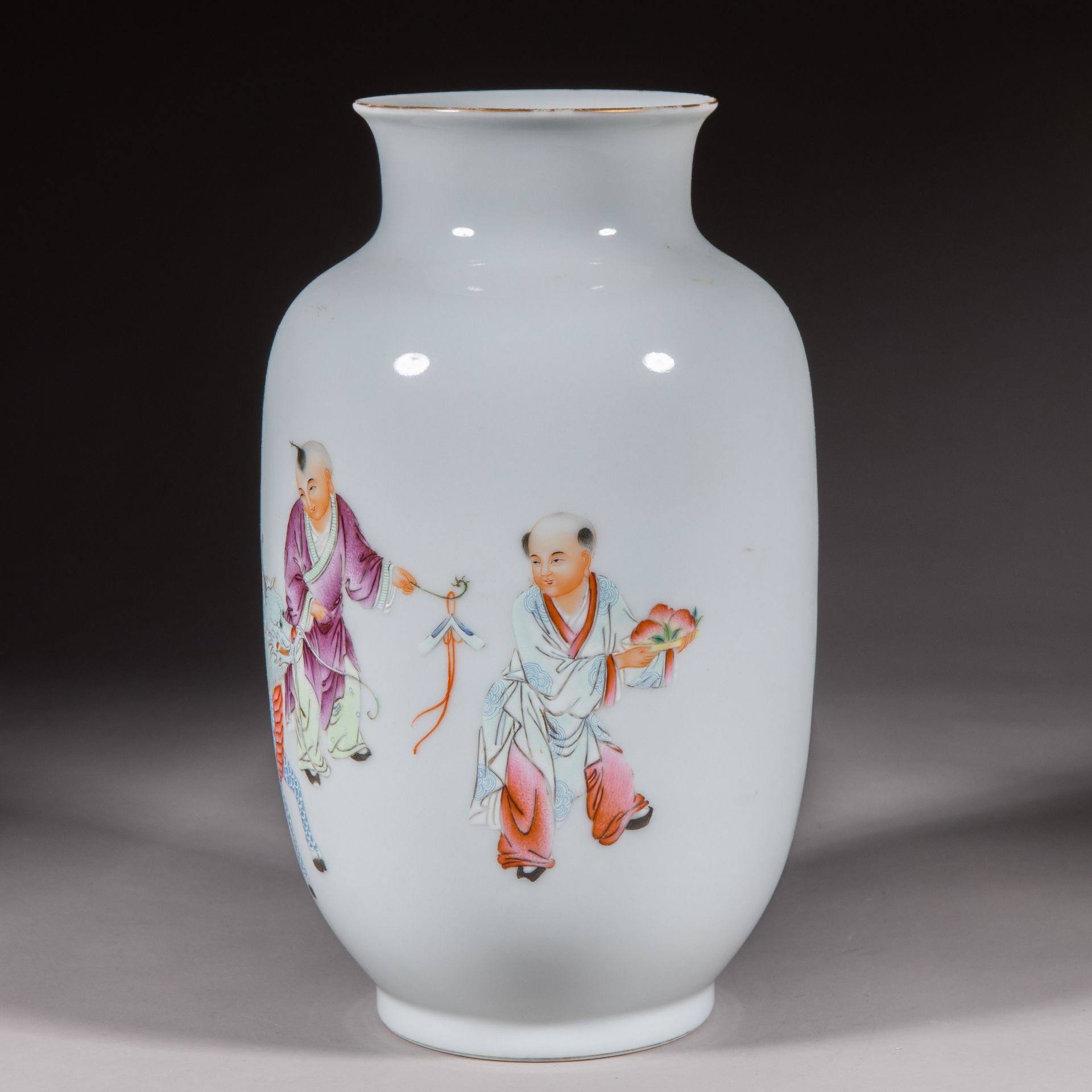 Lin Chi Cheng Xiang style pastel porcelain vase from Qing dynasty - Image 3 of 6