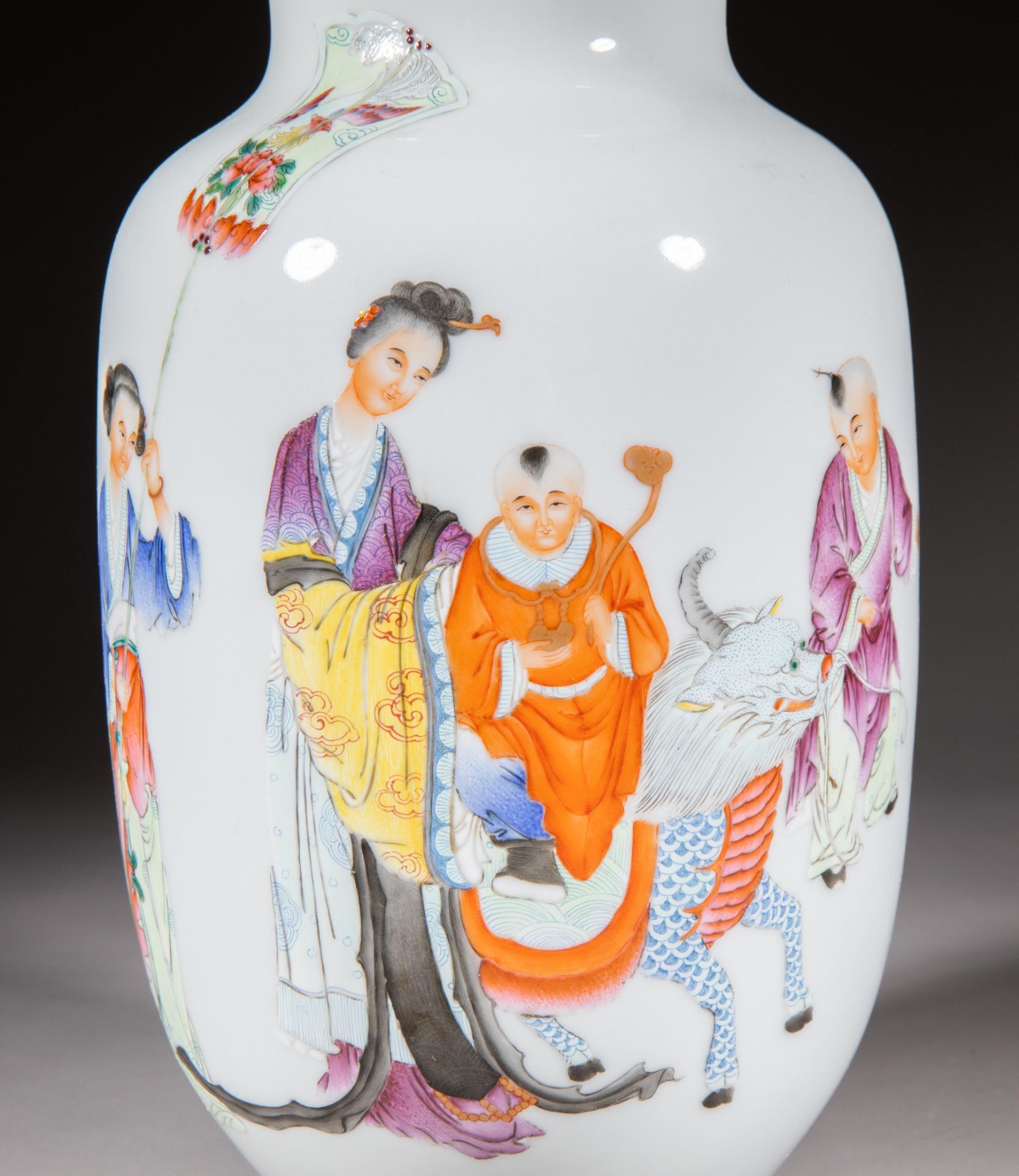 Lin Chi Cheng Xiang style pastel porcelain vase from Qing dynasty - Image 4 of 6