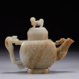Chinese Qing dynasty Hetian jade pot